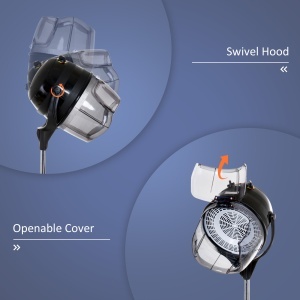 Cască de Uscat Părul cu Înălțime Reglabilă, Cască pentru Păr cu Timer și Roți Pivotante, 65x65x115-165 cm, Negru - Img 4