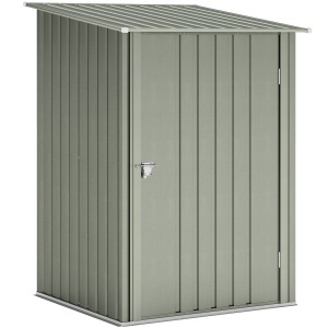 Căsuță de Grădină 0,92m² din Oțel Galvanizat, Căsuță pentru Unelte cu Ușă Blocabilă și Acoperiș Înclinat, 100x104x160 cm, Argintiu Gri