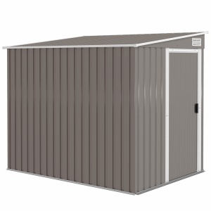 Căsuță de Grădină din Metal 1.5x2m Ușă Glisantă Gri Deschis - Img 1