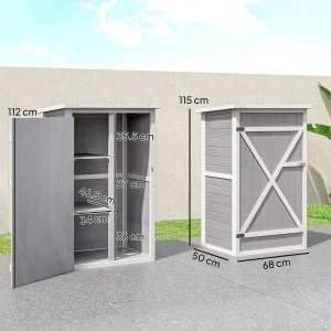 Casuta Lemn 75×56×115 cm – Depozitare Unelte cu Acoperis Impermeabil - Img 3