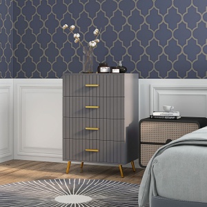 Comoda Moderna – 4 Sertare, 60×40×90 cm, Gri inchis - Img 2