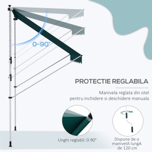 Copertina cu manivela, cadru telescopic si unghi reglabil, verde - Img 6