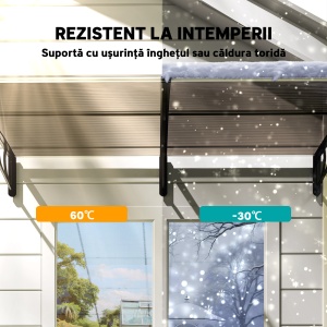 Copertina de exterior pentru ferestre si usi, din policarbonat si aluminiu, 200x96x27cm – maro - Img 6