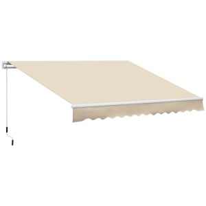 Copertină pentru Exterior, Copertină Rulantă pentru Uși și Ferestre cu Deschidere cu Manivelă, 360x250 cm, Cremă - Img 1