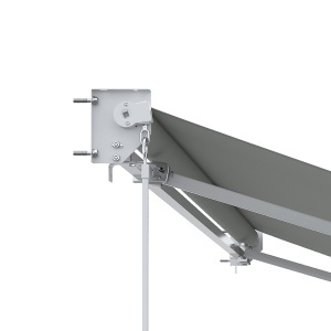 Copertina pentru soare cu brate si actionare manuala, din aluminiu si poliester pentru exterior, 295x200 cm, alb crem - Img 9