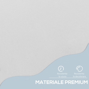 Copertina pentru soare pentru exterior tip rulou cu manivela, inaltime si unghi reglabil, 200x150cm, alb - Img 5
