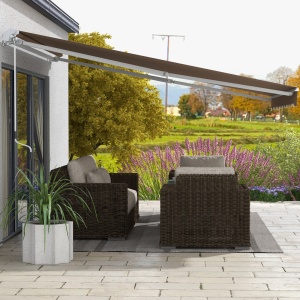 Copertină Pliabilă pentru Exterior, Copertină Tip Roll-Up cu Deschidere Manivelă, 350x250 cm, Galben - Img 9