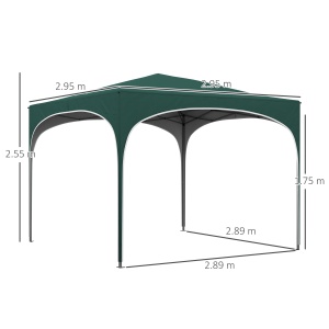 Cort cu Copertina Pliabila de 3x3m, Verde - Img 3
