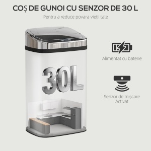 Cos de gunoi cu senzor 30L inox elegant - Img 4