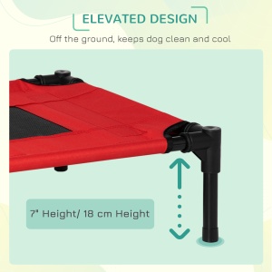 Culcus de Vara Sezlong pentru Caini cu greutatea pana la 11 kg de Exterior si de Interior Rosu - Img 5