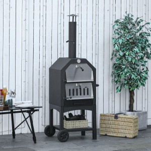 Cuptor Pizza & Gratar Carbuni 64×54×160 cm – Inox pentru Exterior - Img 2