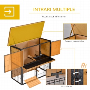 Cusca Iepuri Exterior – Lemn & Metal, Cu Rampa & Spatiu Deschis - Img 5