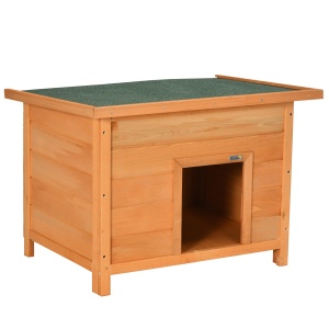 Cușcă pentru Câini Impermeabilă pentru Extern din Lemn de Brad, 82x58x58cm - Img 1