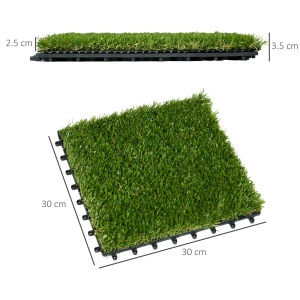Dale pentru Gradina cu Iarba Sintetica 30x30cm 10 Bucati, Gazon Artificial Realist, Verde - Img 3