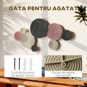 Decor de Perete cu 8 Discuri 3D din Metal în culori Bronz, Portocaliu și Galben - Img 5