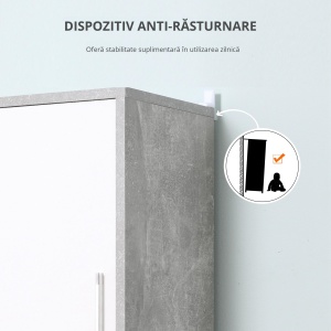 Dulap Baie Coloana – 30×30×180 cm, Lemn Efect Ciment - Img 7