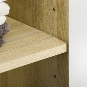 Dulap Baie din PAL Alb cu 2 Dulapioare cu Usi si 2 Rafturi Deschise, Design Anti rasturnare, 53x33.5x195.7 cm - Img 9