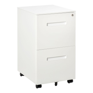 Dulap Birou cu sertare, Clasificator pentru Dosare cu 2 Sertare Încuietoare 39x48x67cm Alb