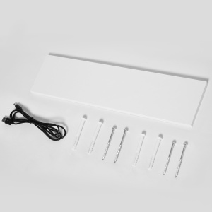 Dulap cu oglinda de perete cu lumini LED, raft deschis si raft intern reglabil, sticla si MDF, 80x15x60cm - Img 9