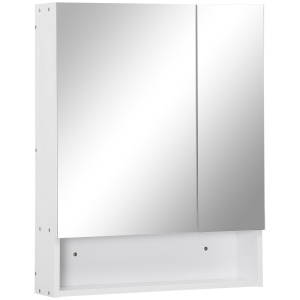 Dulap cu oglinda dreptunghiulara din MDF si Sticla, 60x15x75cm, Alb - Img 1