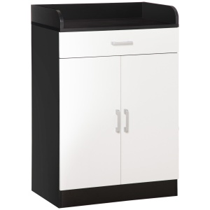 Dulap cu sertar si raft reglabil, din MDF, 60x40x90cm, Alb Negru - Img 1