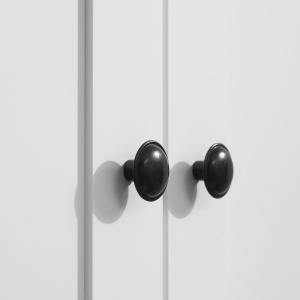 Dulap de bucatarie cu dulap superior si inferior si sertar central din MDF, placi aglomerate si metal, 76x40,5x184cm, alb - Img 9