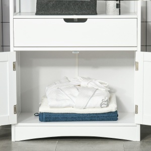 Dulap multifunctional cu rafturi, MDF, 60x33x122.5 cm, Alb - Img 7