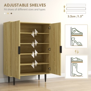 Dulap Pantofi 5 Rafturi Reglabile cu Picioare – Ideal pentru Intrare/Hol - Img 5