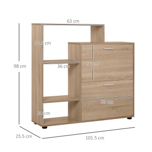 Dulap Pantofi Design Modern 20 Perechi pentru Hol in Lemn 101,5 x 25,5 x 98 cm - Img 3