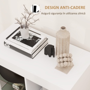 Dulap pentru Sufragerie cu Lumini LED, 3 Rafturi Deschise și un Dulăpior cu 2 Niveluri, 75x40,1x83 cm, Alb - Img 8
