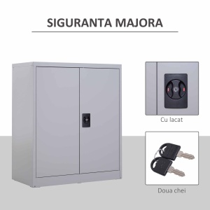 Dulapior Documente – Otel Gri 80×40×92,5 cm cu inchidere - Img 5