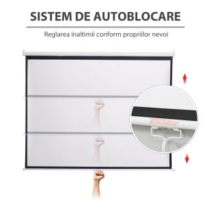 Ecran Proiectie 120” – 244×183 cm, Montaj pe Perete - Img 4
