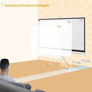 Ecran Proiectie 84” – Portabil cu Suport, 4K HD 16:9 - Img 7
