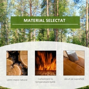 Etajera Suport Plante Asimetrica cu 6 Niveluri pentru Gradina si Casa, din Lemn, 95x28x96.5 cm - Img 6