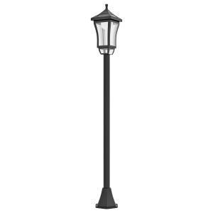 Felinar Lumină Stradală cu Autonomie de 6 h și Ancorare la Sol, Lumina Stradală Solară, 15x15x127 cm, Negru - Img 1