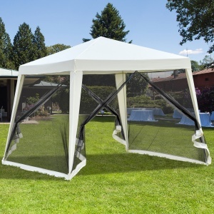 Foisor de Gradina Impermeabil cu Plasa Tantari Bej 3 x 3 x 2.35 m - Img 2