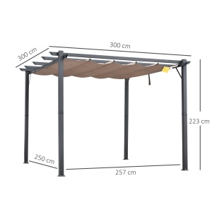 Foisor Pergola de Gradina 3x3 m cu Acoperis Retractabil - Img 3