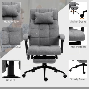 Fotoliu Birou Ergonomic – Masaj 6 Puncte, incalzire & Suport Picioare - Img 7