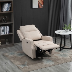 Fotoliu Rabatabil 150° – Electric, Port USB, Bej - Img 2