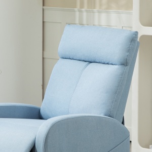 Fotoliu Rabatabil Manual cu Suport pentru Picioare din Material Textil cu Efect de In, 69x85x100 cm, Albastru - Img 7