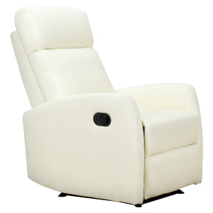 Fotoliu Relax Rabatabil Ergonomic Piele Sintetica 65 × 92 × 100cm Crem - Img 1