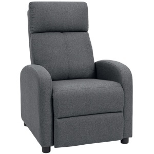 Fotoliu Relax și Reclinabil la 135° cu Suport de Picioare în Material Textil, 69x87x100.5 cm, Gri