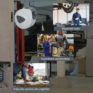 furtun de perete, sistem automat, 43x25x35cm, gri - Img 6