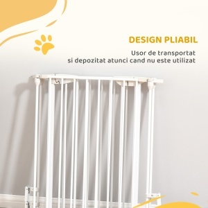 Gard Pliabil și Modular pentru Câini cu 3 Panouri Alb - Img 5