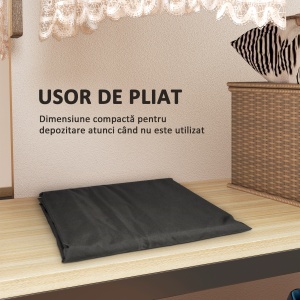 Geantă de Depozitare 720L cu Fermoar Dublu și Mânere din Poliester Neagră - Img 8