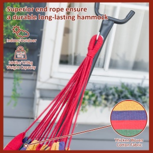 Hamac Portabil cu suport din otel si bumbac multicolor - Img 5