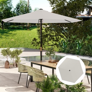 Înveliș de Schimb pentru Umbrelă cu Orificii de Aerisire, Ø300 cm, Alb Crem - Img 8