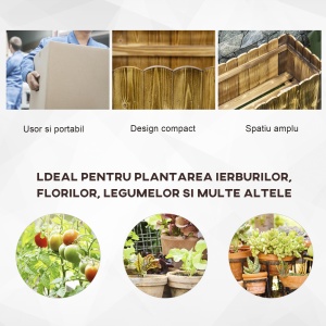 Jardinieră de Grădină Dreptunghiulară pentru Plante, 80x33x30 cm, Lemn Natural - Img 6