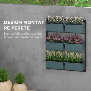 Jardiniera de perete pe 3 nivele cu 6 ghivece pentru int - Img 4