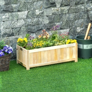 Jardiniera din Lemn Pliabila de Exterior , Inchisa ermetic cu Baza de Scurgere, 70x30x25cm - Img 2